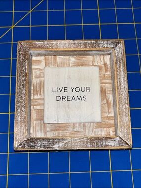 Rustic White & Brown 'Live Your Dreams' Wall Plaque - Home Accents